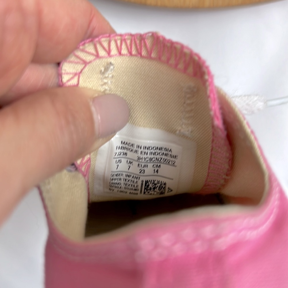 Converse ALL-STAR Pink Low Tops Lace Up Sneakers Girls Size 7 Toddler/Baby - Picture 6 of 10